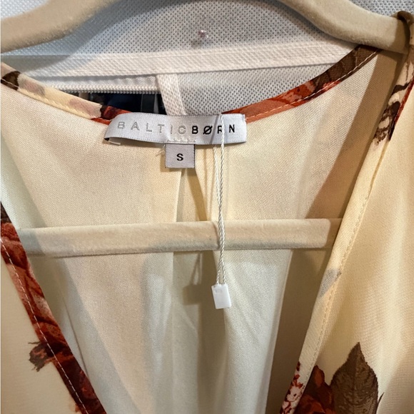 Baltic Born Cream and Brown Floral Long Sleeve Dress - Picture 2 of 3